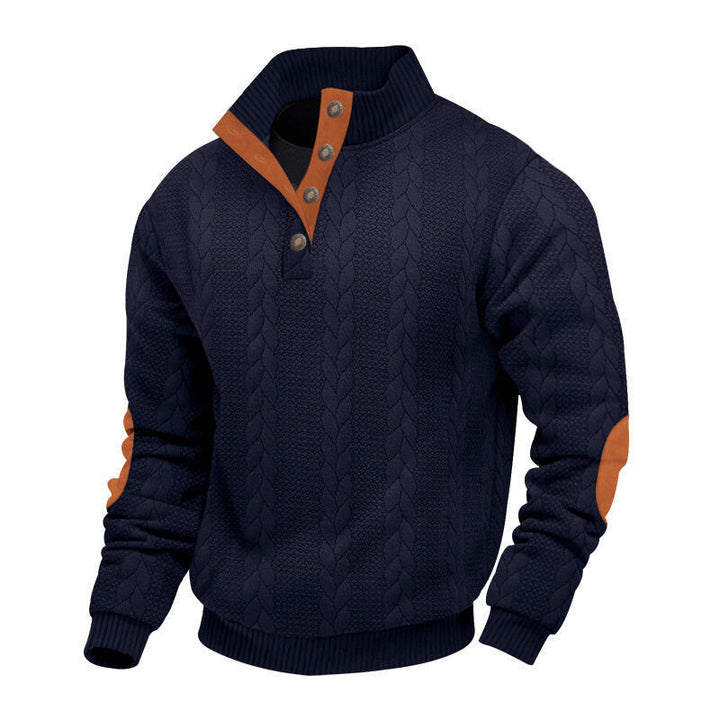 Men's knit sweater with high collar and textured surface Lisslune