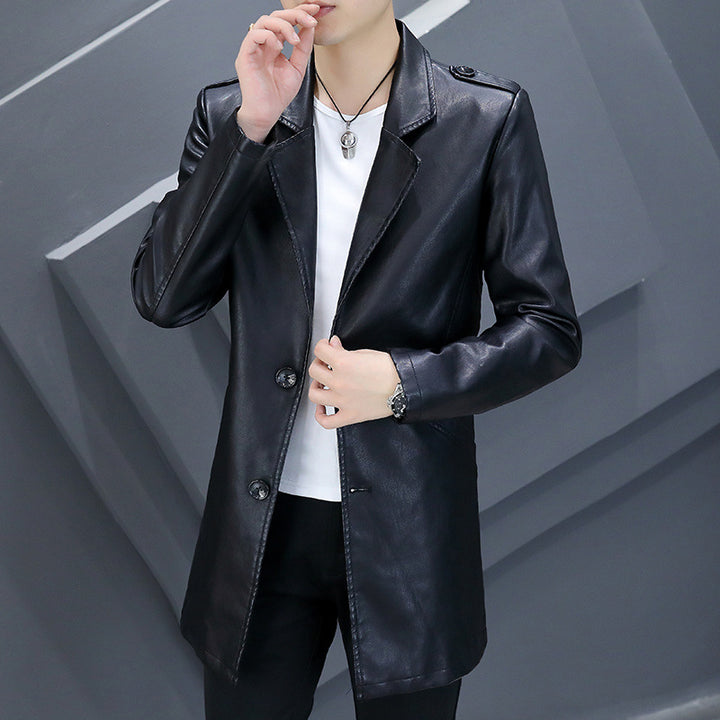 Men's Synthetic Leather Coat Lisslune