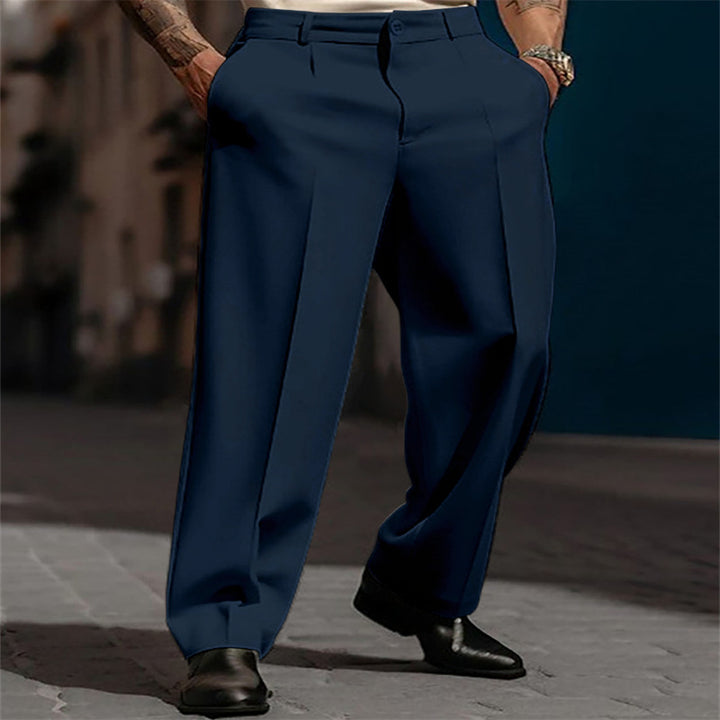 Men's classic suit trousers with a high waist and wide legs Lisslune