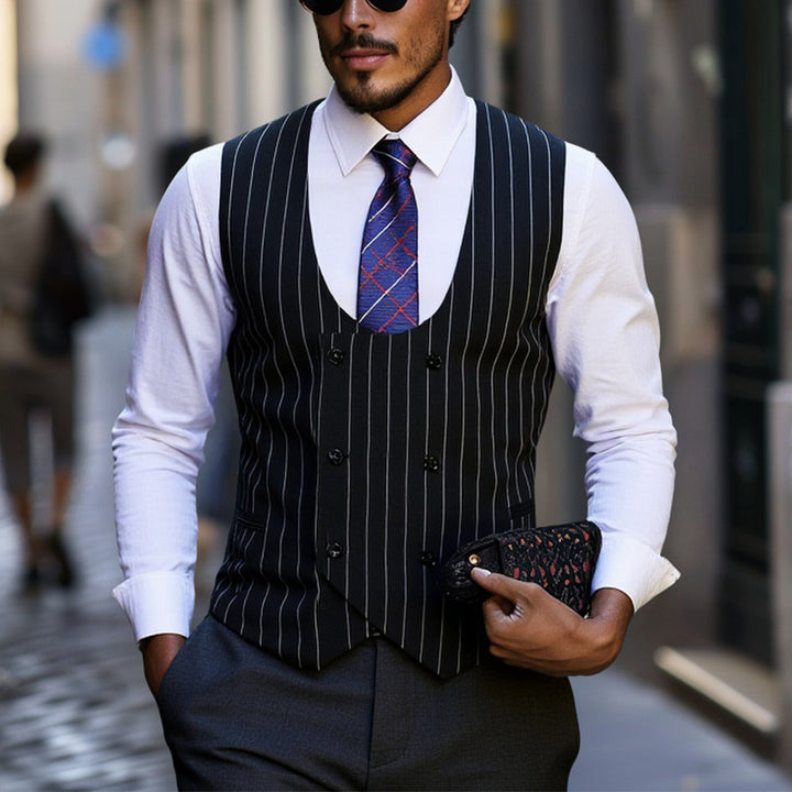 Men's elegant vest with striped design Lisslune