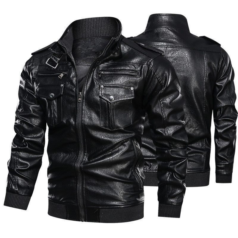 Men's Multifunctional Biker Jacket Made Of Synthetic Leather Lisslune