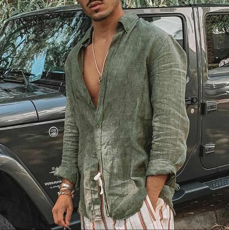 Men's linen shirt with casual cut and breathable structure Lisslune