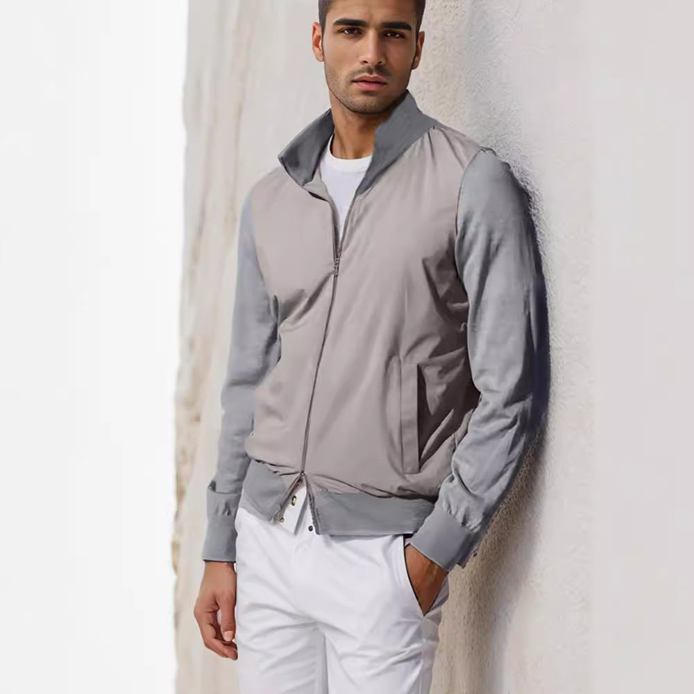Men's casual summer jacket in minimalist design with practical zip pockets Lisslune