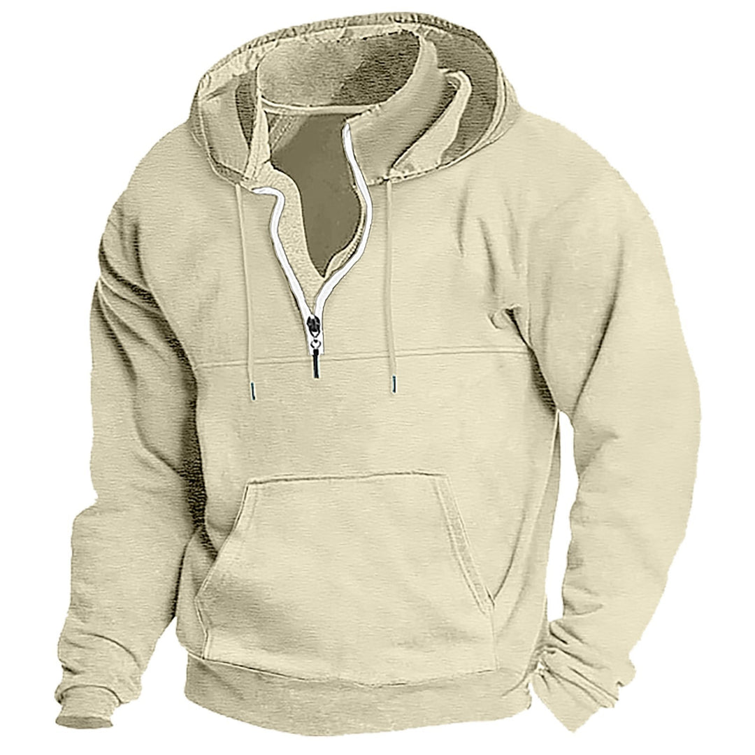 Men's Fleece Hoodie with Half Zip Lisslune