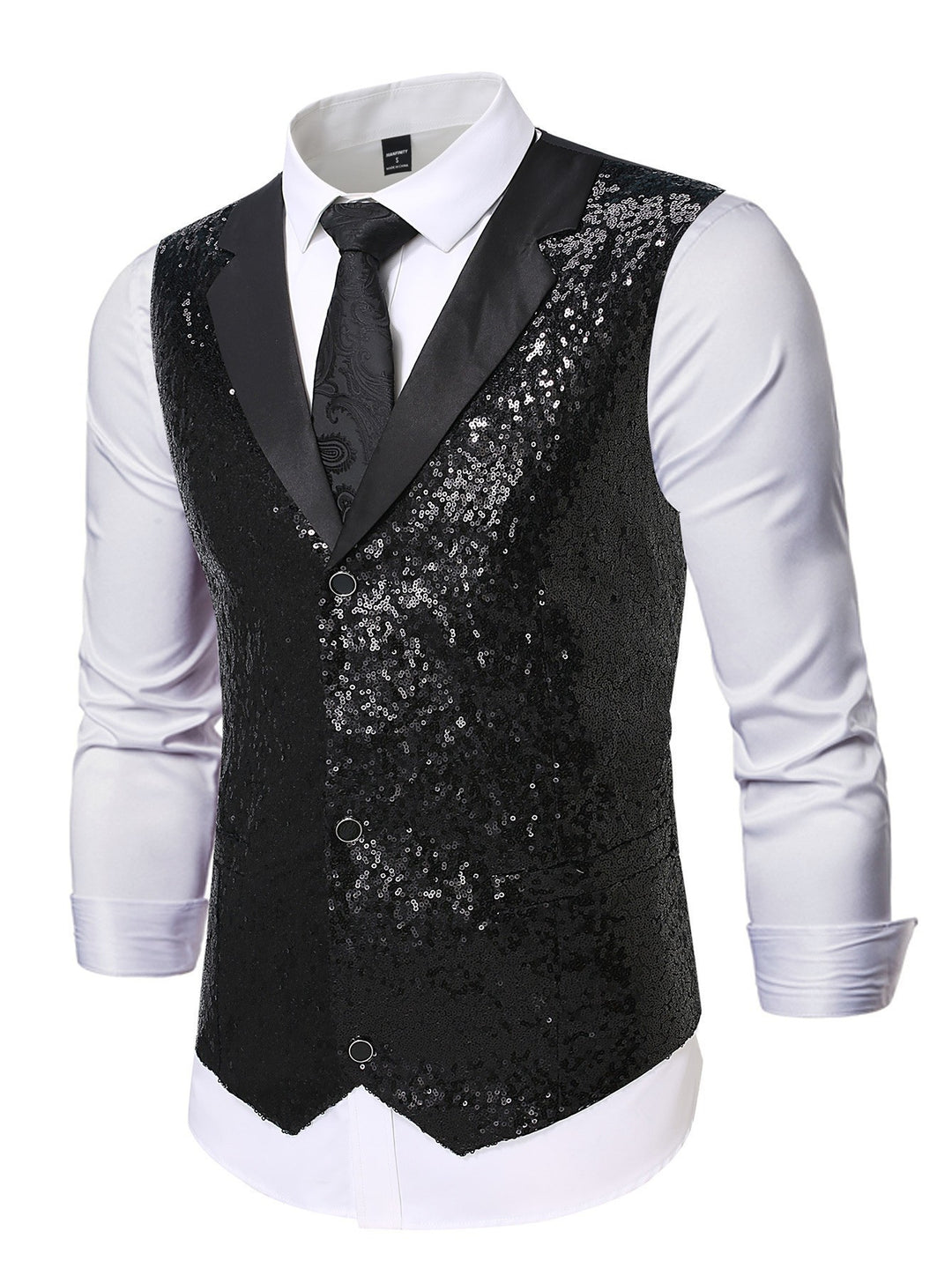 Men's festive sequin vest Lisslune