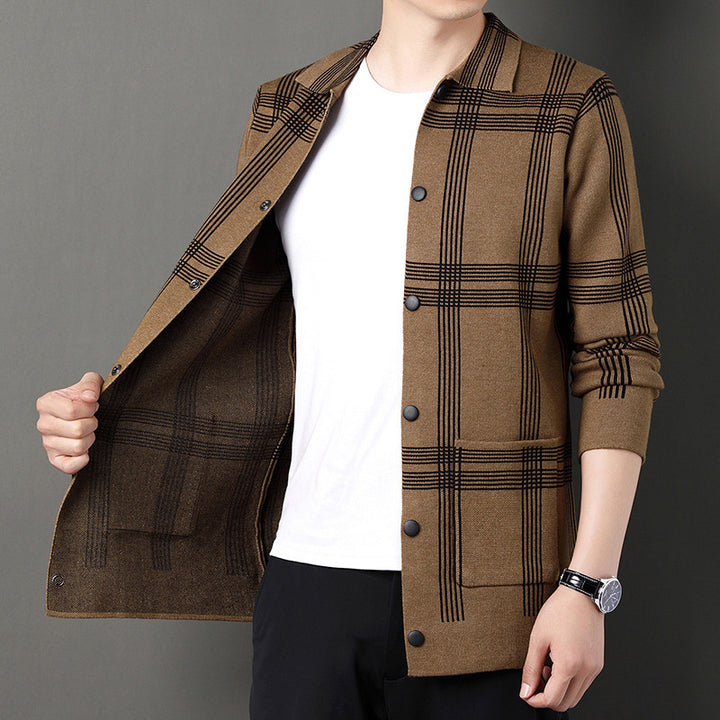 Men's Cozy Checkered Blouse with Button Placket and Practical Pockets Lisslune