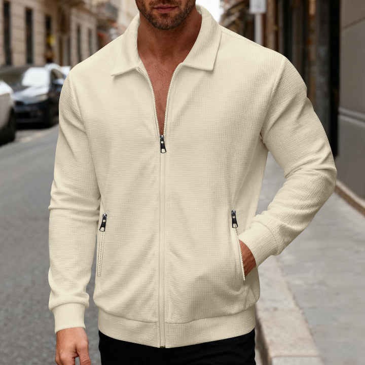 Men's sports jacket with innovative stand-up collar and practical zip pockets Lisslune