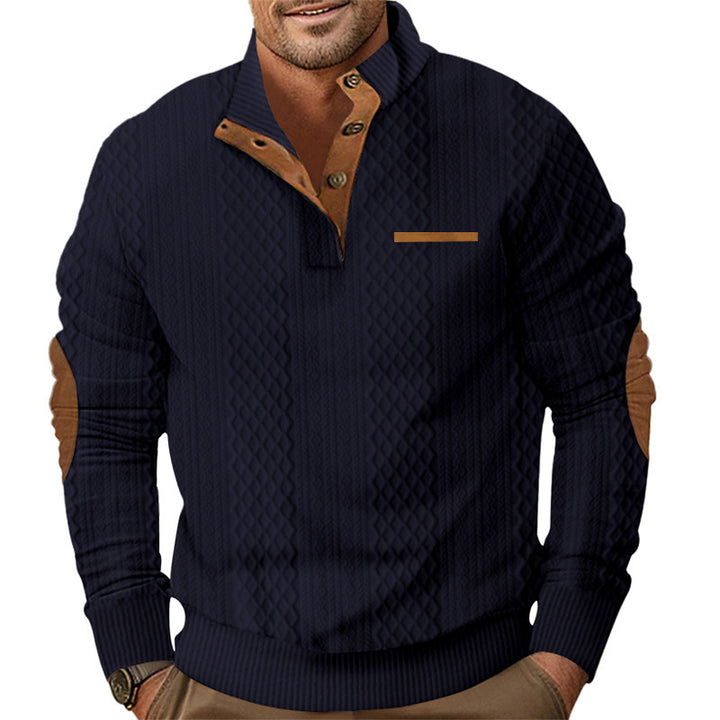 Men's knit sweater with textured design and contrast details Lisslune