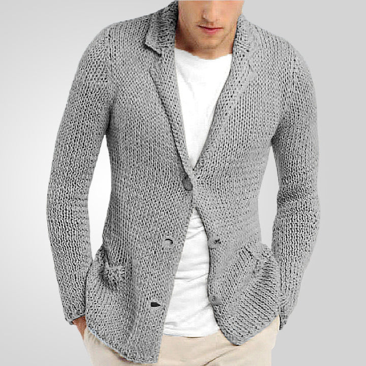 Men's knitted blazer with a natural, rustic design and practical pockets Lisslune