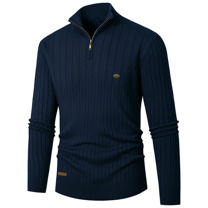 Men's sweater with stand-up collar and fine knit Lisslune
