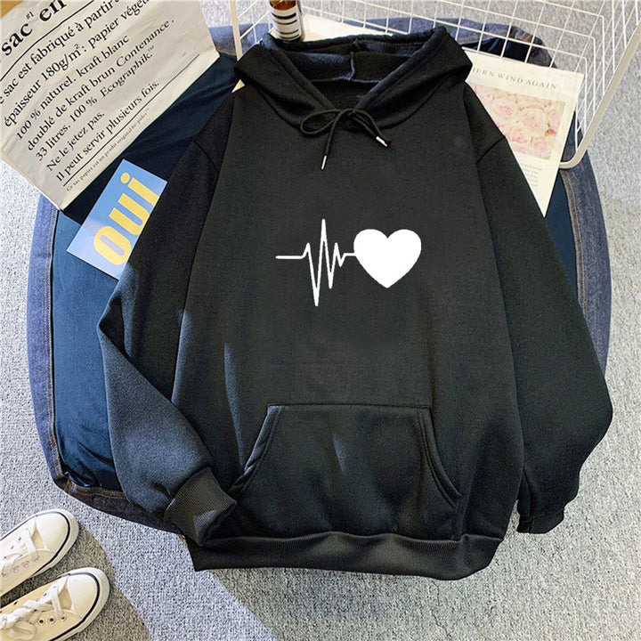 Women's hoodie with heartbeat motif Lisslune