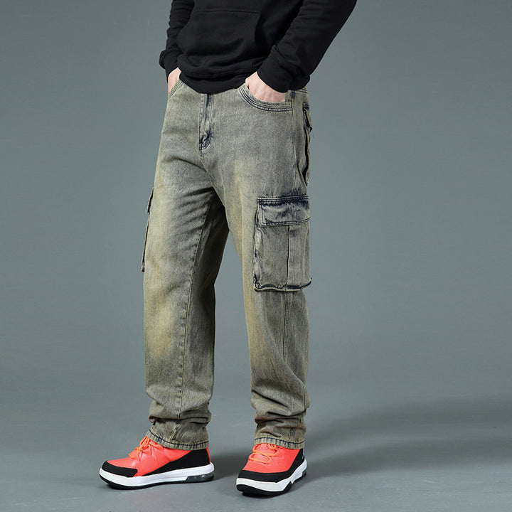Men's cargo jeans with practical side and back pockets Lisslune