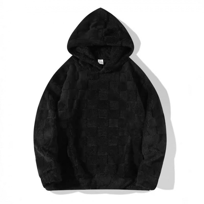 Men's cozy fleece hoodie with textured surface Lisslune