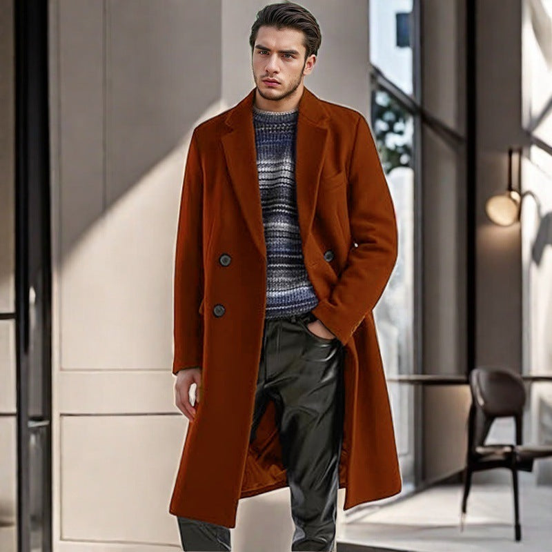Men's classic wool coat with double-breasted buttons Lisslune