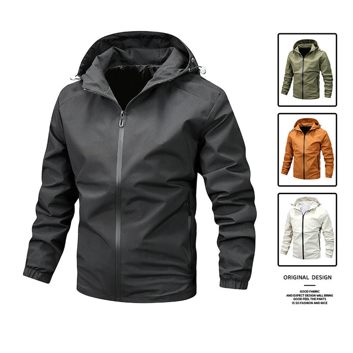 Men's Water-Repellent Transitional Jacket with Adjustable Hood Lisslune