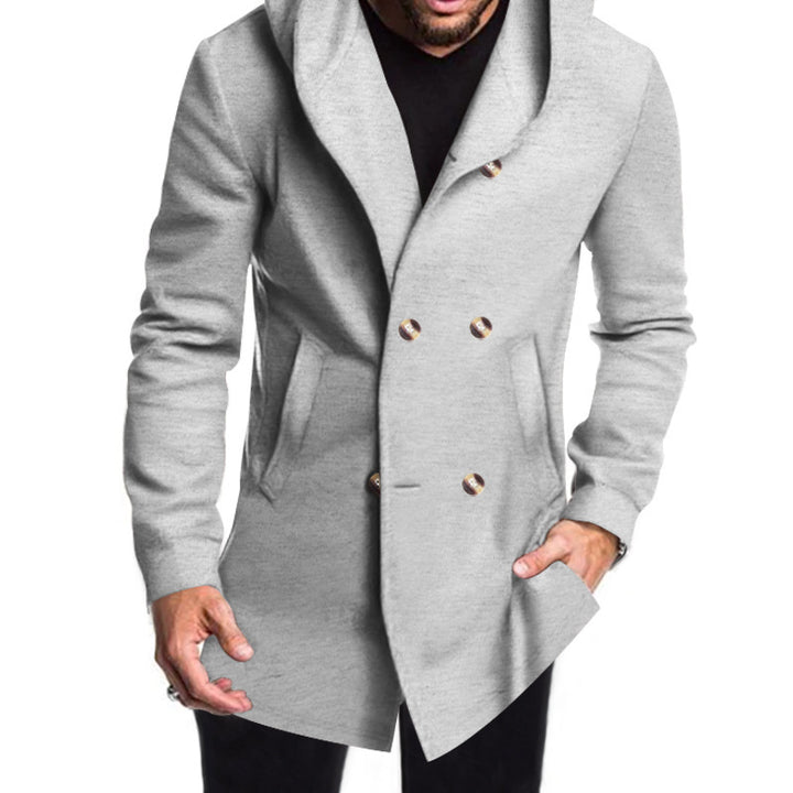 Men's Stylish Double-Breasted Jacket with Hood Lisslune
