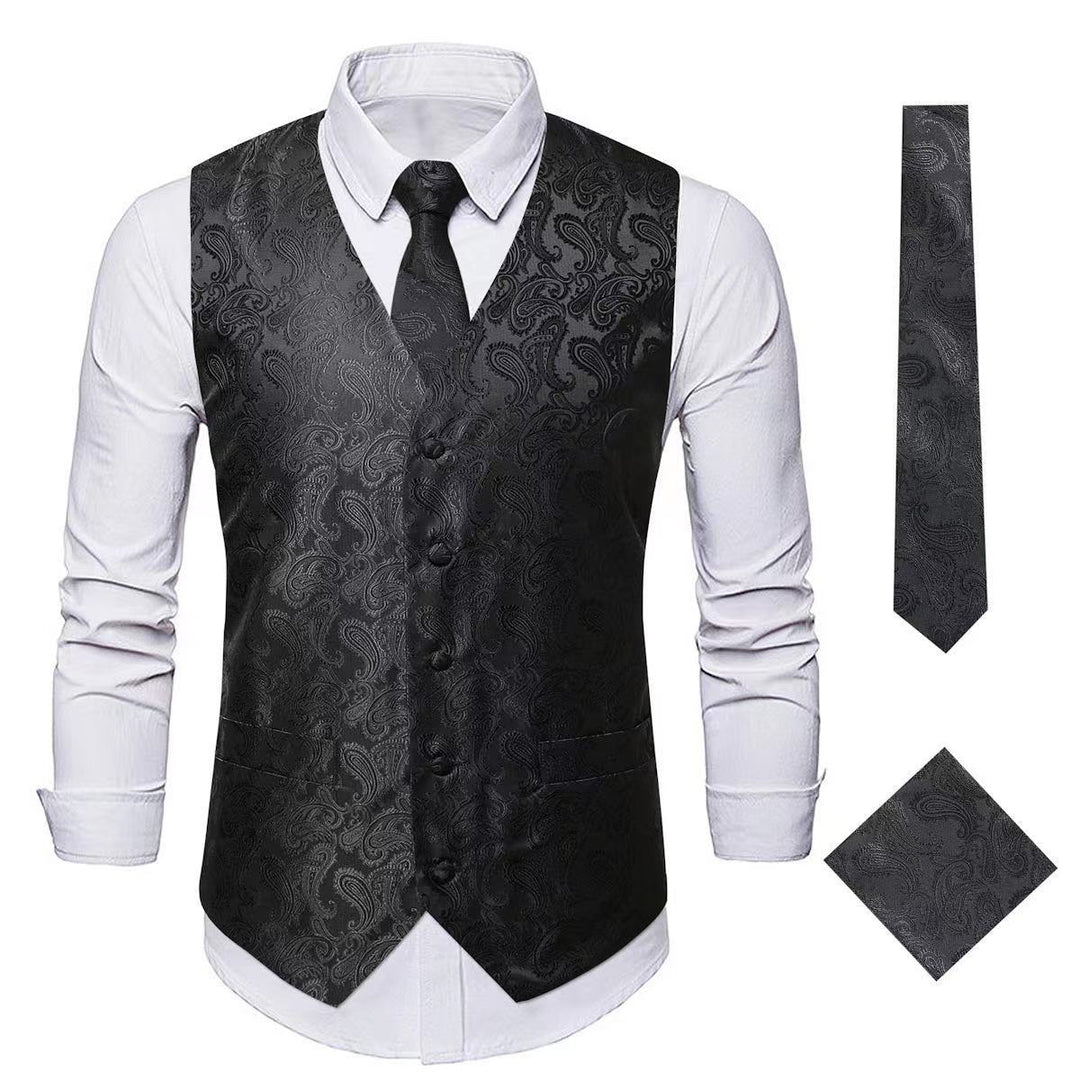 Men's elegant waistcoat with floral pattern Lisslune