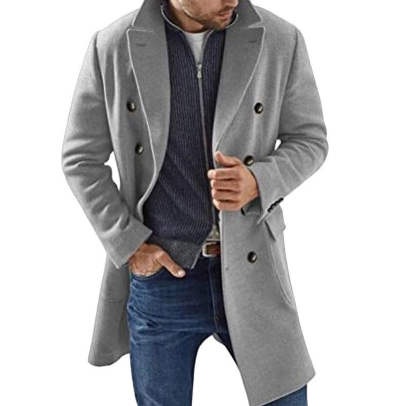 Men's double layer coat with classic cut and fashionable details Lisslune