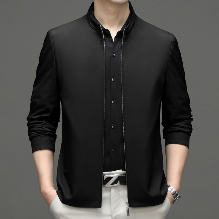 Men's Sporty Transitional Jacket with Modern Stand-Up Collar and Functional Pockets Lisslune