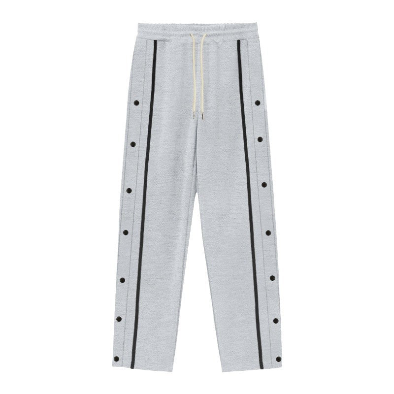 Men's sporty training pants with snap button details and breathable function Lisslune