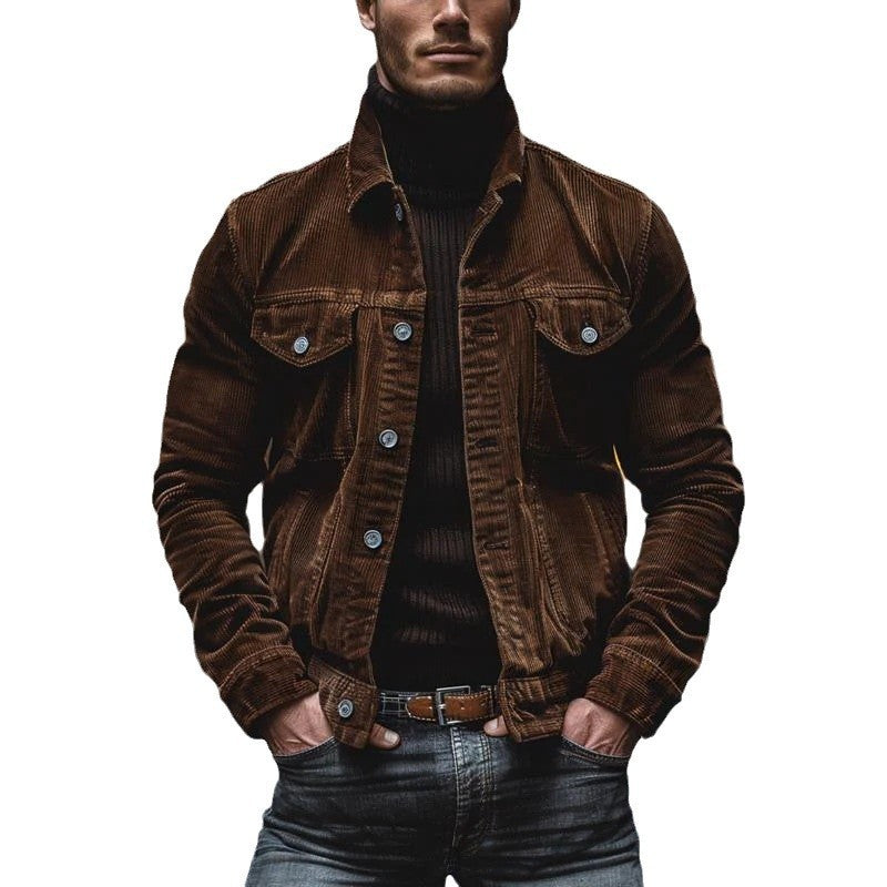 Men's cord jacket with stylish cut and functional pockets Lisslune