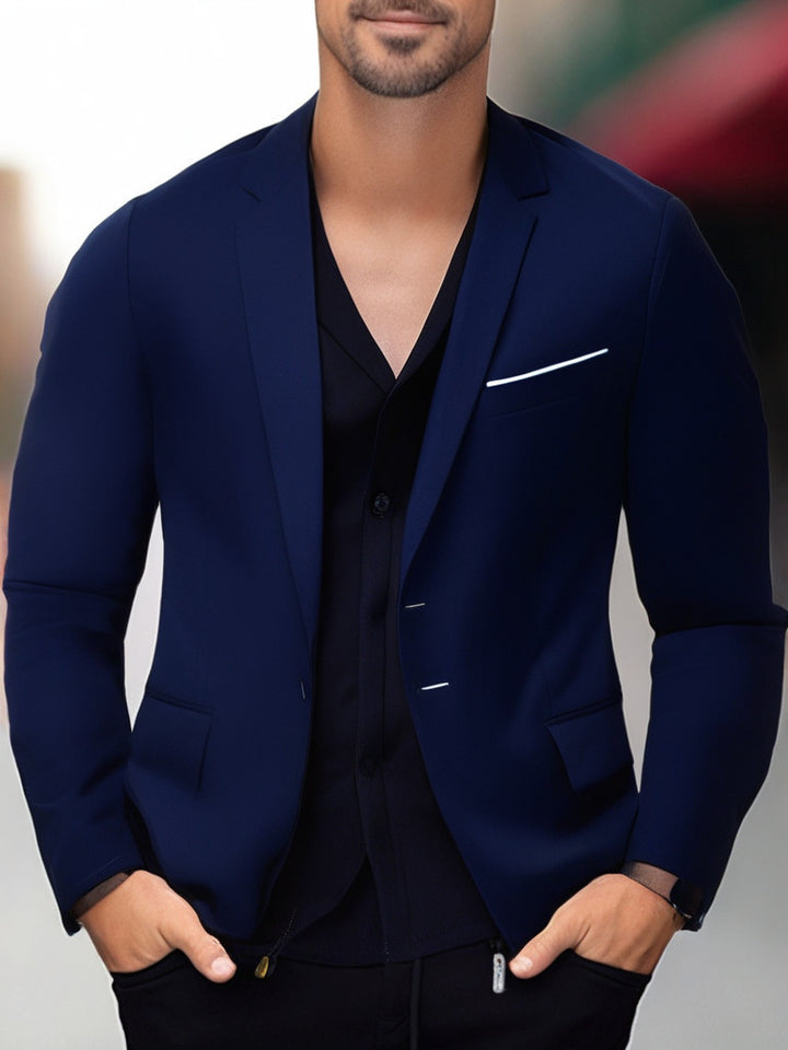 Men's elegant and stylish blazer with contrasting colored lapel Lisslune
