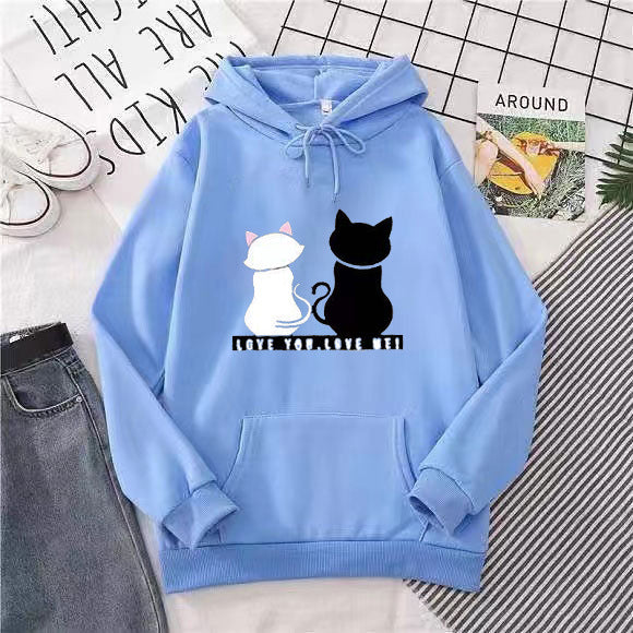 Women's hoodie with cute cat design and casual fit Lisslune