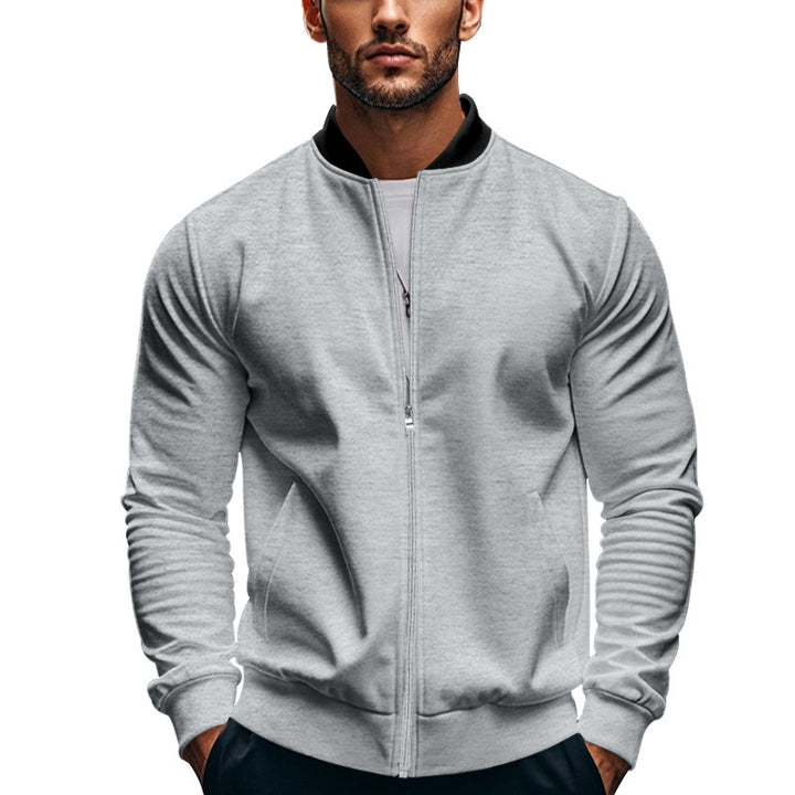 Men's sporty bomber jacket with high collar and practical pockets Lisslune