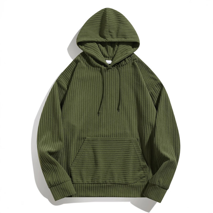 Men's cozy hoodie with ribbed texture and practical kangaroo pocket Lisslune