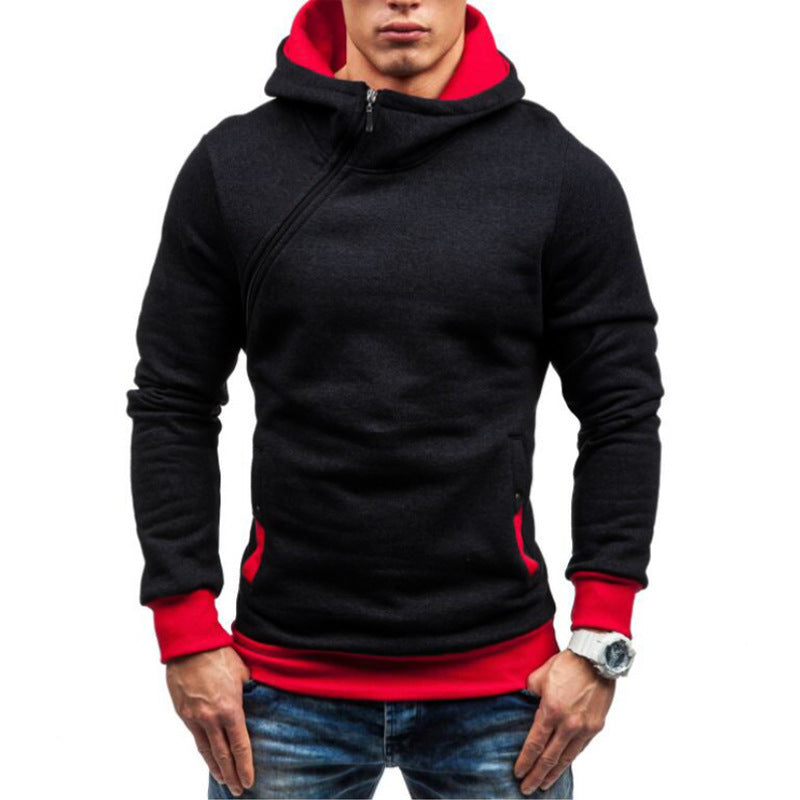 Men's stylish hoodie with side zipper and contrasting sleeves Lisslune