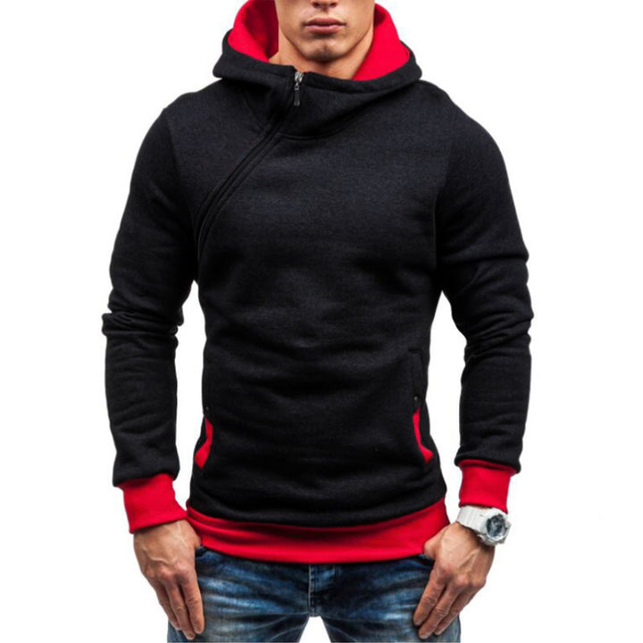 Men's stylish hoodie with side zipper and contrasting sleeves Lisslune