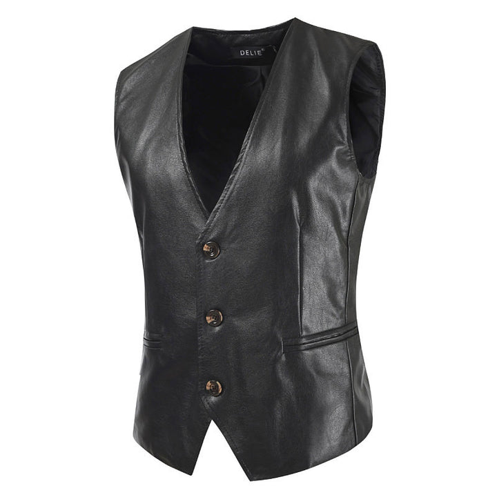 Men's stylish sleeveless leather vest Lisslune