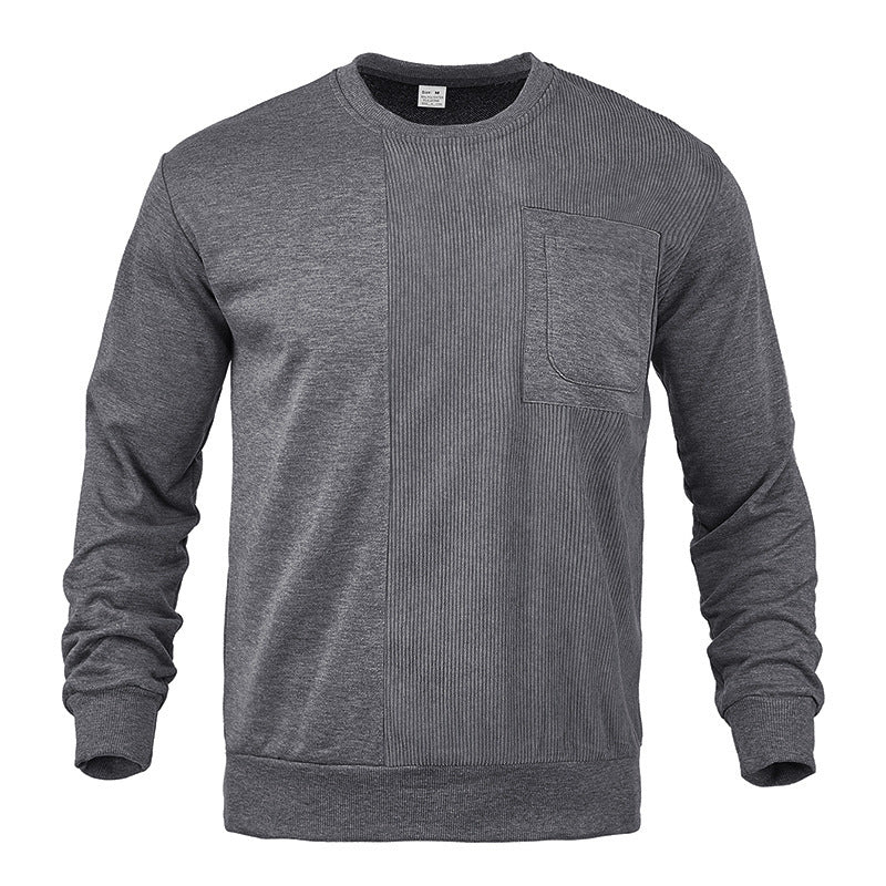 Men's stylish sweatshirt with innovative texture and practical chest pocket Lisslune