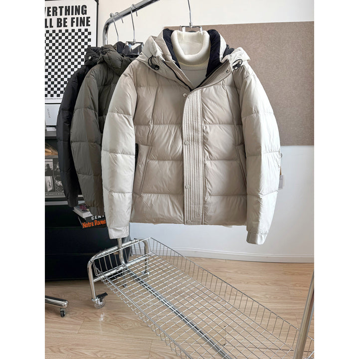 Men's Fashionable Padded Jacket with Hood and Insulating Filling Lisslune