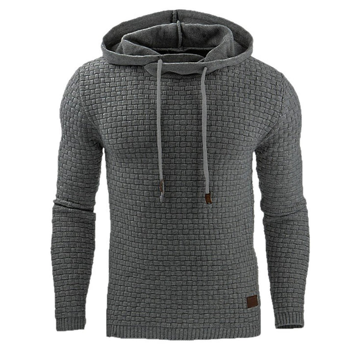 Men's knitted sweater with textured surface and integrated hood Lisslune