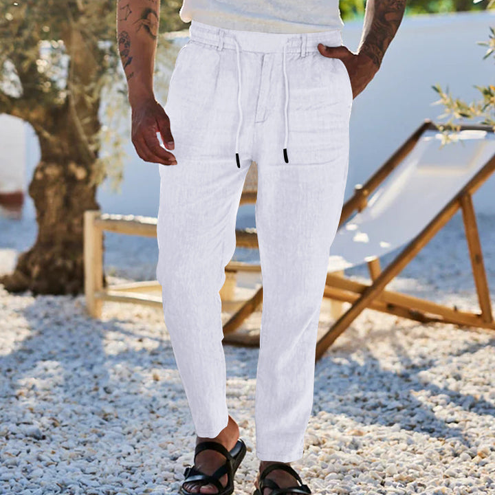 Men's Comfortable Chino Pants with Elastic Waistband and Practical Pockets Lisslune