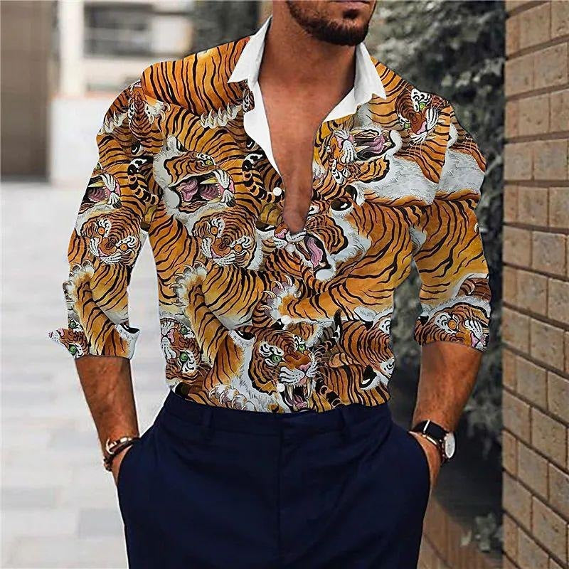 Men's shirt with dynamic animal motif and modern cut Lisslune