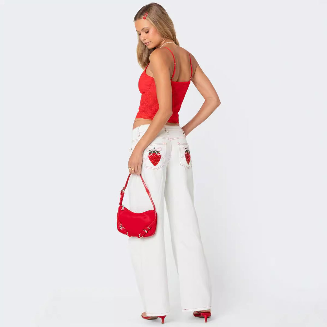 Damen Spitzencrop-Top mit Schleifen-Detail und verstellbaren Trägern Lisslune