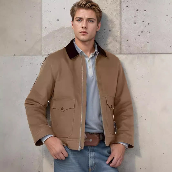 Men's modern utility jacket with practical pockets and durable outer material Lisslune
