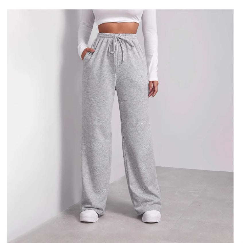 Women's comfortable casual pants with elastic waistband and practical side pockets Lisslune