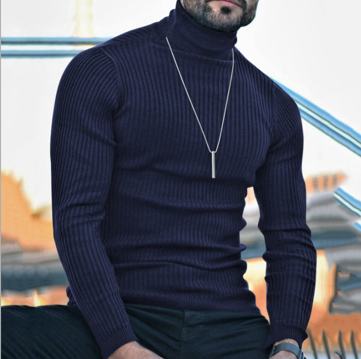 Men's High-Quality Turtleneck Sweater with Textured Design Lisslune