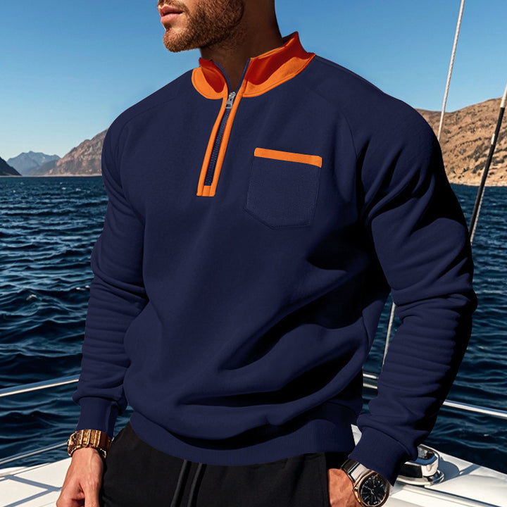 Men's sweatshirt with half zipper and moisture-regulating fabric Lisslune
