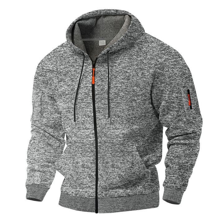 Men's sporty hooded jacket with innovative material blend and practical zip pockets Lisslune