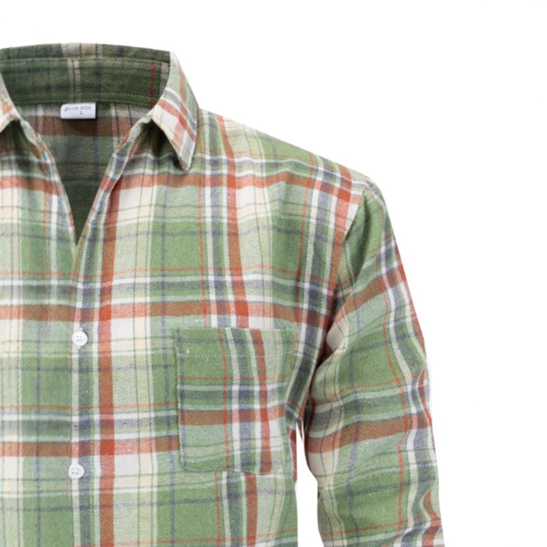 Men's modern long-sleeved checkered shirt Lisslune