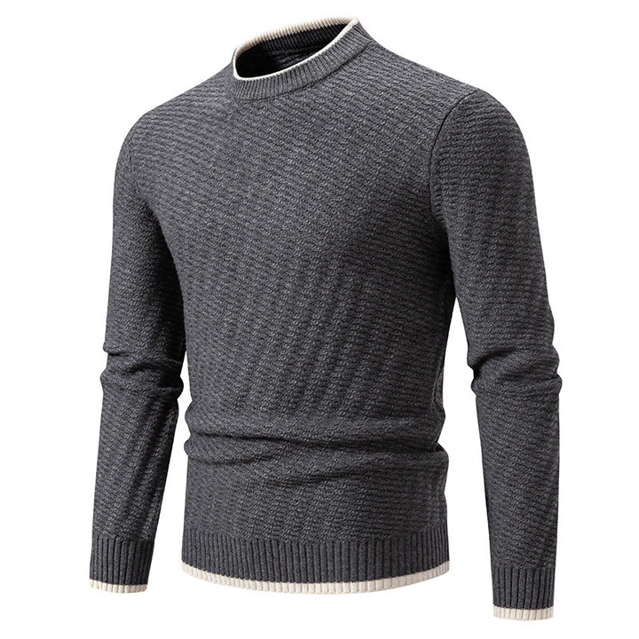 Men's fashionable knitted sweater with textured rib pattern Lisslune