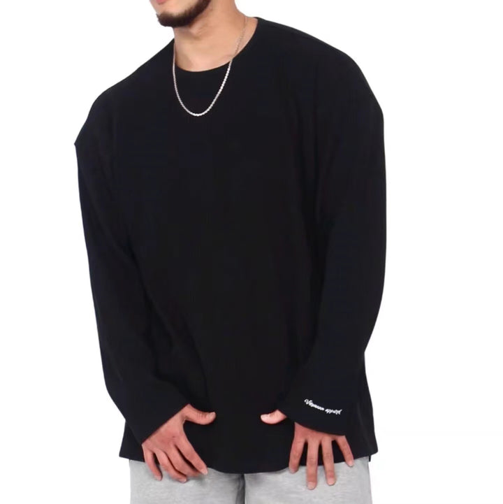 Men's long sleeve shirt with textured rib pattern and modern fit Lisslune