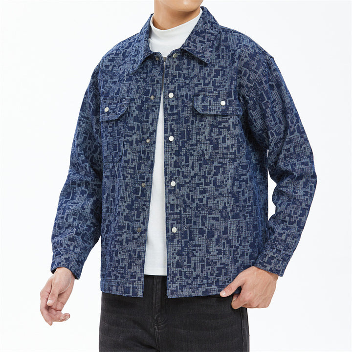 Men's Casual Overshirt Jacket with Modern Pattern Lisslune