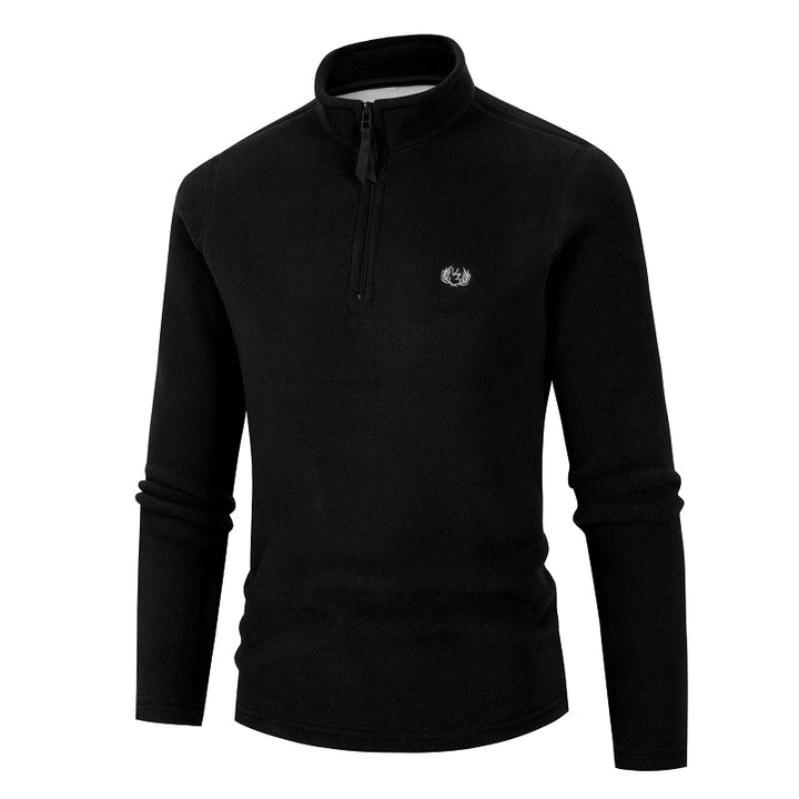 Men's fleece pullover with stand-up collar and zipper Lisslune