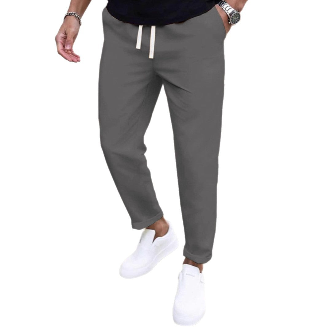 Men's Leisure Pants with Elastic Waistband and Practical Pockets Lisslune