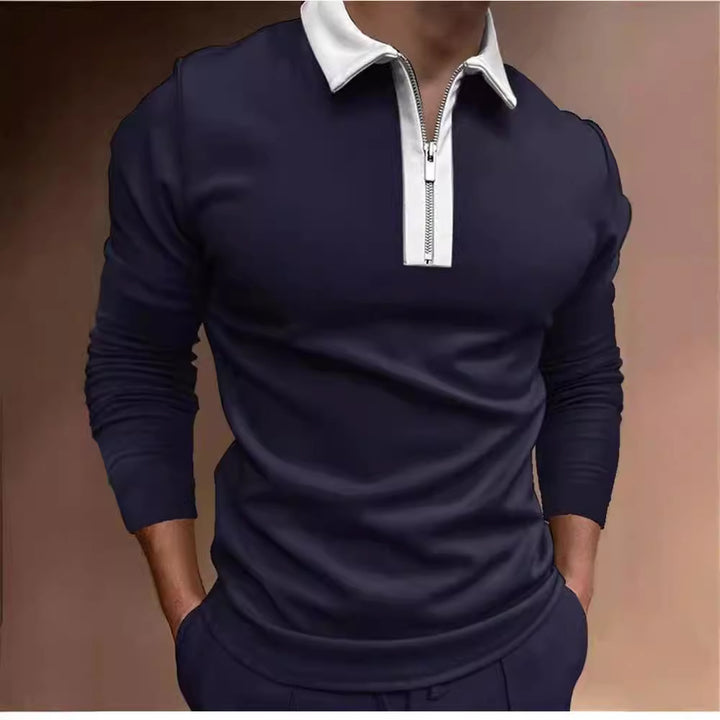 Men's sweatshirt with modern stand-up collar and functional zipper Lisslune